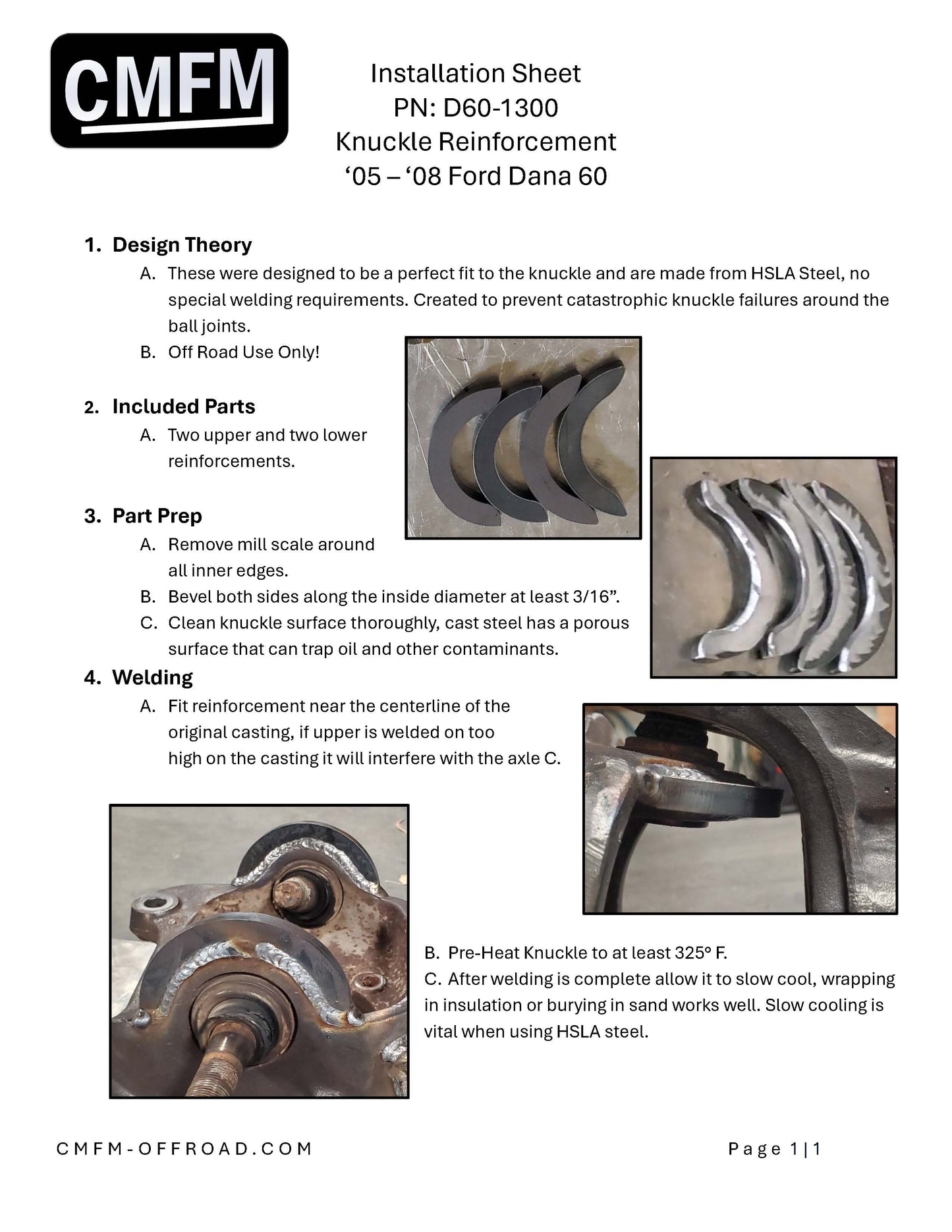 05+ Dana 60 Knuckle Reinforcement