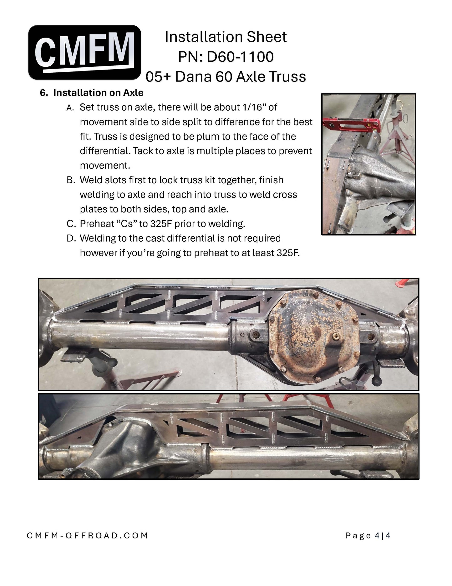 Axle Truss, Ford Dana 60, '05 - Present