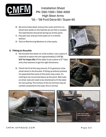 High Steer Arms, Ford "Super 60"