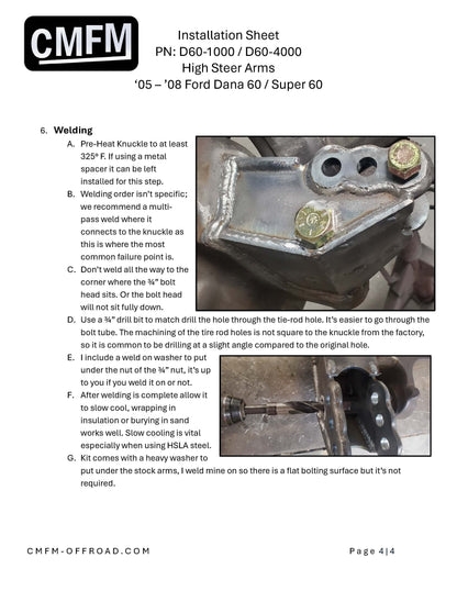 High Steer Arms, Ford "Super 60"